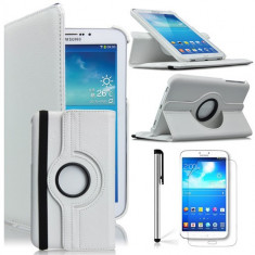 Husa rotativa 360 grade ptr.Samsung Galaxy Tab 3 7&amp;quot;T210/T211 *WHITE*+Pen GRATIS foto