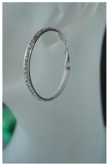 Livrare gratuita!!! Cercei rotunzi cu cristale swarovski clear - bijuterii hand made, mireasa foto