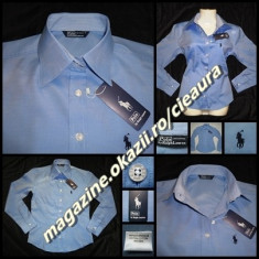 CAMASA BLEU DAMA OFFICE FIRMA BRAND POLO by RALPH LAUREN BIROU ELEGANTA CASUAL 100% BUMBAC CAMBRATA 4 PENSE MULATA SLIM FIT MANECA LUNGA foto