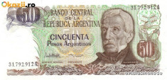 + Bancnota UNC Argentina 50 pesos 1983-1985 + foto