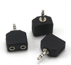 Splitter adaptor casti 3.5mm pentru iPhone 4 4S 5 iPod iPad mp3 3.5 mm Nokia Samsung S3 S4 I9505 HTC foto