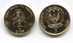 RWANDA- 5 FRANCS 2009- UNC!! foto