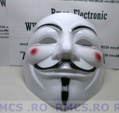 Masca V for Vendetta, Guy Fawkes Anonymous noi Alb plastic de calitate! PROMOTIE foto