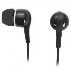 Casti in-ear audio negre cu microfon si telecomanda pe fir (jack 3.5) foto