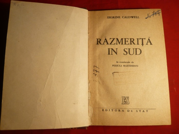 E. Caldwell - Razmerita in Sud - Ed. de Stat 1948