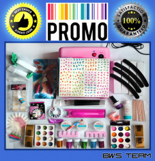 Kit Promo unghii false------240 tatuaje, 3 buc gel UV, lampa uv,tipsuri,cleste ,strasuri-----IMPORT GERMANIA foto