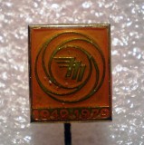 I.339 INSIGNA STICKPIN AUTO MOTO CEHOSLOVACIA MOTOTECHNA PORTOCALIU 15/12mm