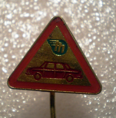 I.374 INSIGNA STICKPIN AUTOMOBIL AUTO MOTO CEHOSLOVACIA MOTOTECHNA 18mm foto