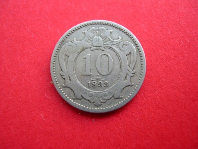 Austria 10 heller 1893 foto