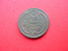 Austria 2 heller 1908