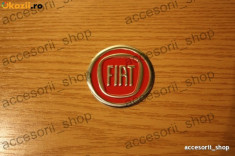 emblema capac roata FIAT ROSU 60 mm foto