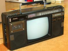 radiocasetofon stereo cu televozor alb negru PANASONIC TR-1230X foto