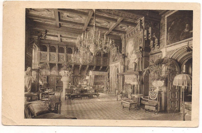 carte postala(ilustrata)-CASTELUL PELES-sala de muzica