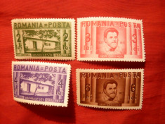 Serie 100 Ani I.Creanga 1937 Romania , 4 val. foto