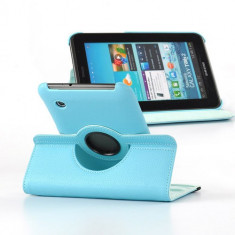 HUSA ROTATIVA PTR.SAMSUNG GALAXY TAB 2 7&amp;quot; P3100/P3110 *LIGHT BLUE* + Folie ecran + Touch Pen GRATIS foto