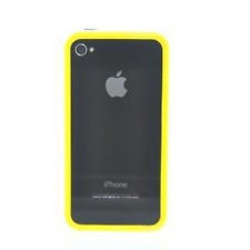 bumper galben-negru iphone 4 4s + folie protectie ecran poze reale butoane volum metalice foto