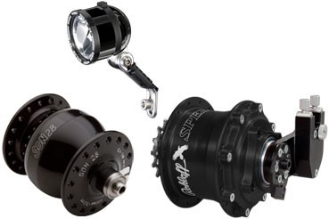 Butuc ROHLOFF SPEEDHUB 500/14+Dinam SON DELUXE+Far SON EDELUX LED NEGRE ...