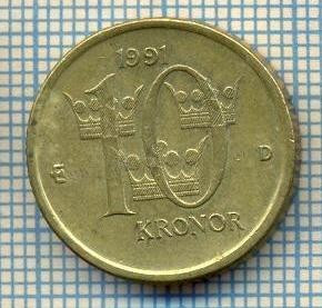 1944 MONEDA - SUEDIA - 10 KRONOR - anul 1991 -starea care se vede foto