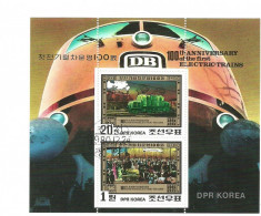 KOREA 1980 - LOCOMOTIVE ELECTRICE, TRENURI, serie stampilata foto