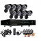 MEGA SET 8 CAMERE CCTV+DVR RECORDING INTERNET+3G,CABLURI INCLUSE,TELECOMANDA,MOUSE,ALIMENTARE.