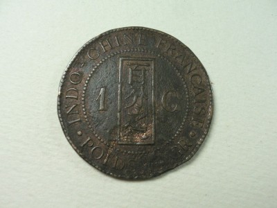 1 CENTIMES INDO CHINA FRANCEZA 1888 foto
