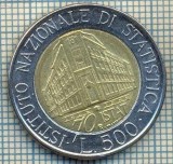 2105 MONEDA - ITALIA - 500 LIRE - anul 1996- INSTITUTUL NATIONAL DE STATISTICA -1926-1996 -starea care se vede