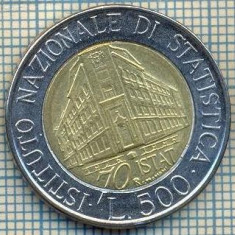 2105 MONEDA - ITALIA - 500 LIRE - anul 1996- INSTITUTUL NATIONAL DE STATISTICA -1926-1996 -starea care se vede