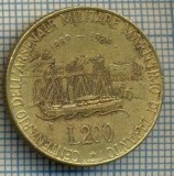 2107 MONEDA - ITALIA - 200 LIRE - anul 1989- CENTENARUL ARSENALULUI MILITAR MARITIM DIN TARANTO -1889-1989 -starea care se vede