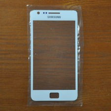 Vand Geam Sticla de la TouchScreen / Touch Screen Display Fata de la Carcasa Samsung i9100 Galaxy S 2 II S2 NOU Original Alb White foto