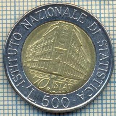 2104 MONEDA - ITALIA - 500 LIRE - anul 1996- iNSTITUTUL NATIONAL DE STATISTICA -1926-1996 -starea care se vede