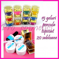 Kit unghii false kit gel uv 12 geluri colorate 3 gel constructie unghii foto