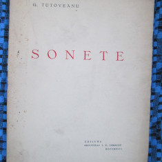 G. TUTOVEANU - SONETE (prima editie - 1938, aproape noua!!!)