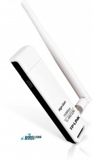 Placa Wireless Adaptor TP-LINK TL-WN722N 150M Wireless USB + antena 4 dBi pentru un internet fara fir cu semnal excelent foto