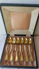 Set lingurite bronz - cutie originala - perioada interbelica - 1930 foto