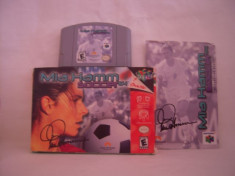 Vand caseta Nintendo 64-Mia Hamm Soccer 64-sistem NTSC,la cutie foto