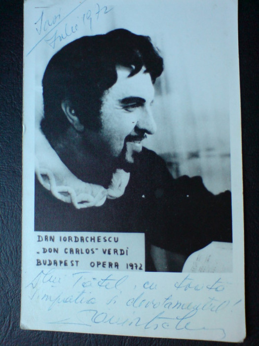 Dan Iordachescu, dedicatie pe fotografie, IASI 1972