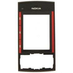 Carcasa fata / rama Nokia X3 neagra rosie ORIGINALA foto