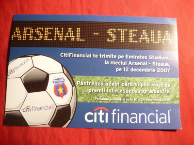 Card reclama-pt. Meciul Arsenal-Steaua 2007 foto