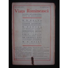 REVISTA VIATA ROMANEASCA - REVISTA LITERARA SI STIINTIFICA - 30 APRILIE NO 8 - 1934 ANUL XXVI
