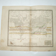 Harta Gravura color Curenti aerieni 1853