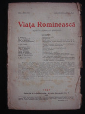 REVISTA VIATA ROMANEASCA - REVISTA LITERARA SI STIINTIFICA - IULIE, AUGUST NO 7 SI 8 - 1926 ANUL XVIII foto