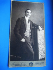 Kabinet foto Krammer Karoly-Austria cca 1900- barbat in costum foto
