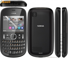 Telefon mobil Nokia 201 Asha, Graphite, second-hand foto