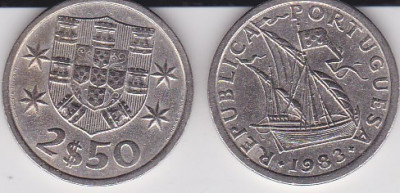 Portugalia 2.50 escudos 1983 foto
