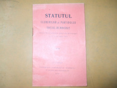 Statutul cluburilor si Partidului Social - Democrat 1910 Bucuresti foto