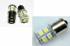 Bec LED P21W 13-SMD 1156 1157 pentru frana, pozitie semnalizare, marsarier foto