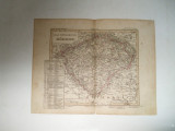 Harta Gravura color Boemia- Cehia 1853