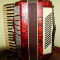 Acordeon Parrot Vintage, 96 basi, culoare rosie