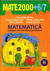 2000 + 6/7 MATEMATICA - CULEGERE DE EXERCITII SI PROBLEME PT CLS A II A de CONSTANTIN BADEA ED. PARALELA 45 foto