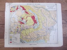 Harta geologica a Romaniei 1924 foto